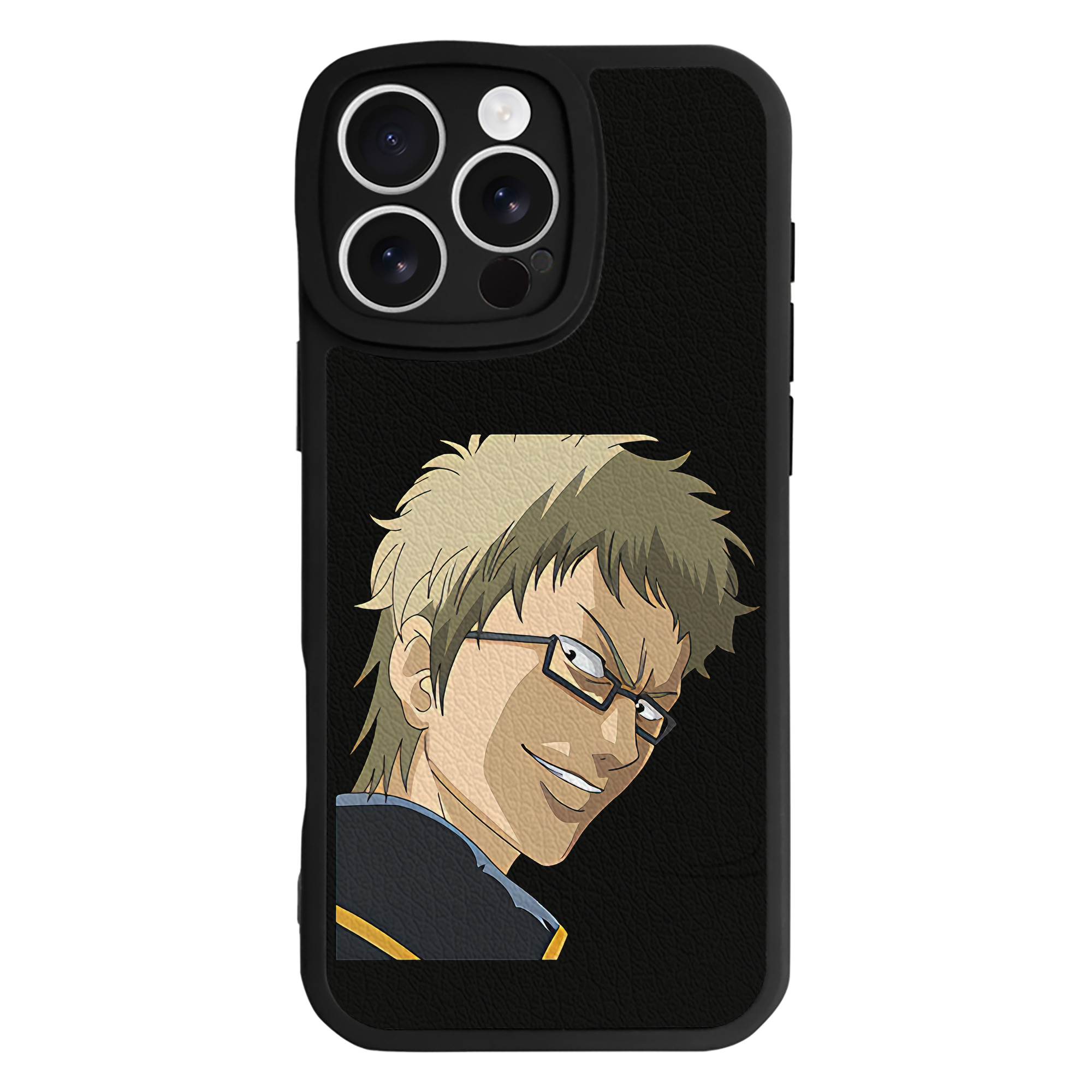 （画像用） ぎんたま 坂田銀時（さかたぎんとき） 神楽 志村新八（しむら しんぱち） GINTAMA Sakata Gintoki Kagura Shimura Shinpachi 【iPhone 16シリーズ対応】シリコンスマホケース（レザー調） 材質：シリコン